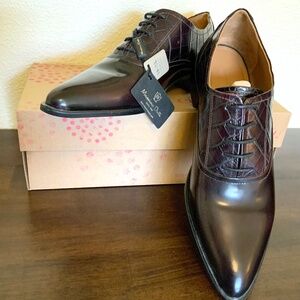 NEW! Massimo Dutti Women’s Brown Leather Oxford Shoes Size 10